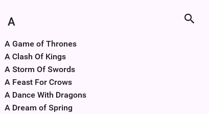 Search field after typing a couple of letters